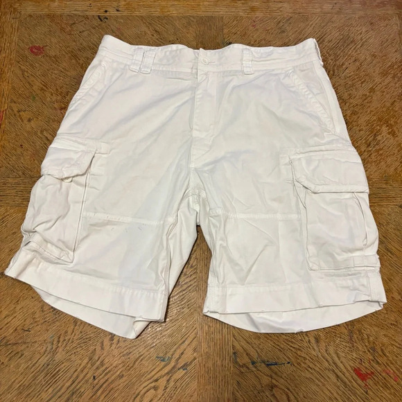 Polo Ralph Lauren Men’s Gellar White Cargo 10" Classic Chino Shorts Size 36 - Picture 1 of 7